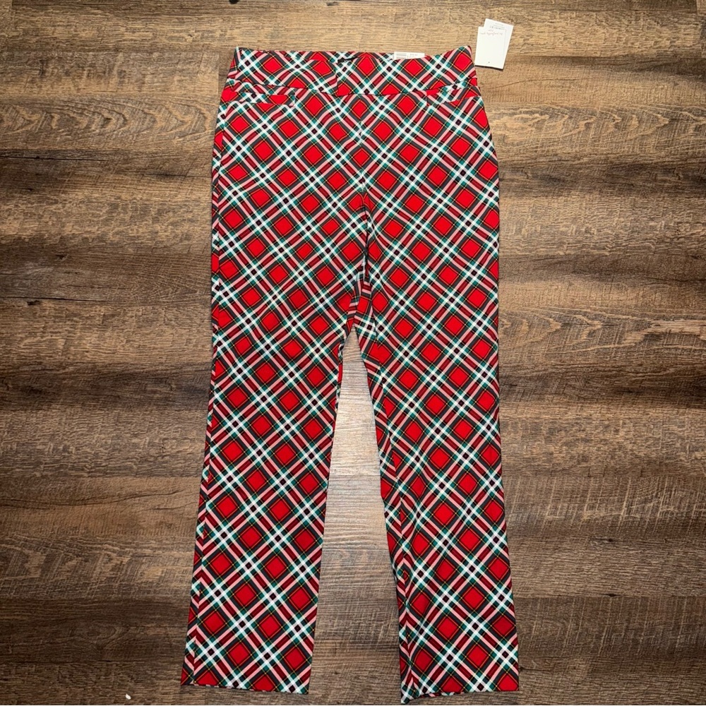 Kim Rogers® Millennium Average Pants Red/Green Plaid Pants Women’s Size 12 NWT
